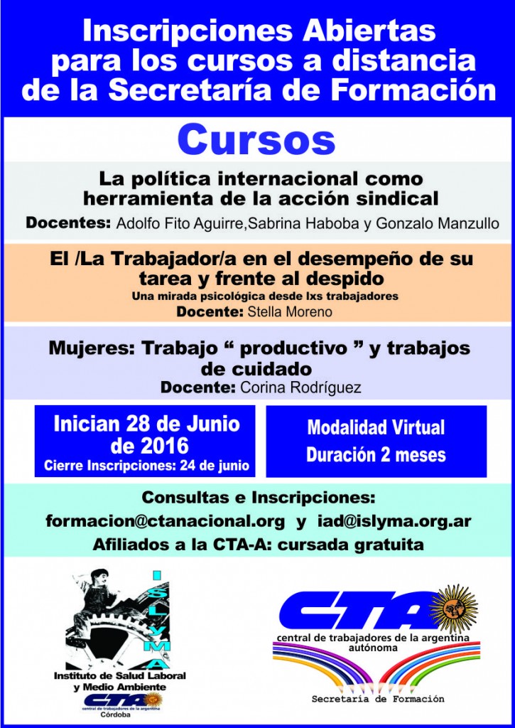 AFICHE CURSOS 4 ETAPA 2016